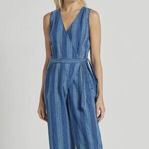 Joie Xenia Cropped Linen Wrap Jumpsuit